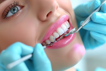 Dentist Performing Dental Exam Scene of a dentist conducting a dental examination, promoting oral health and preventive care