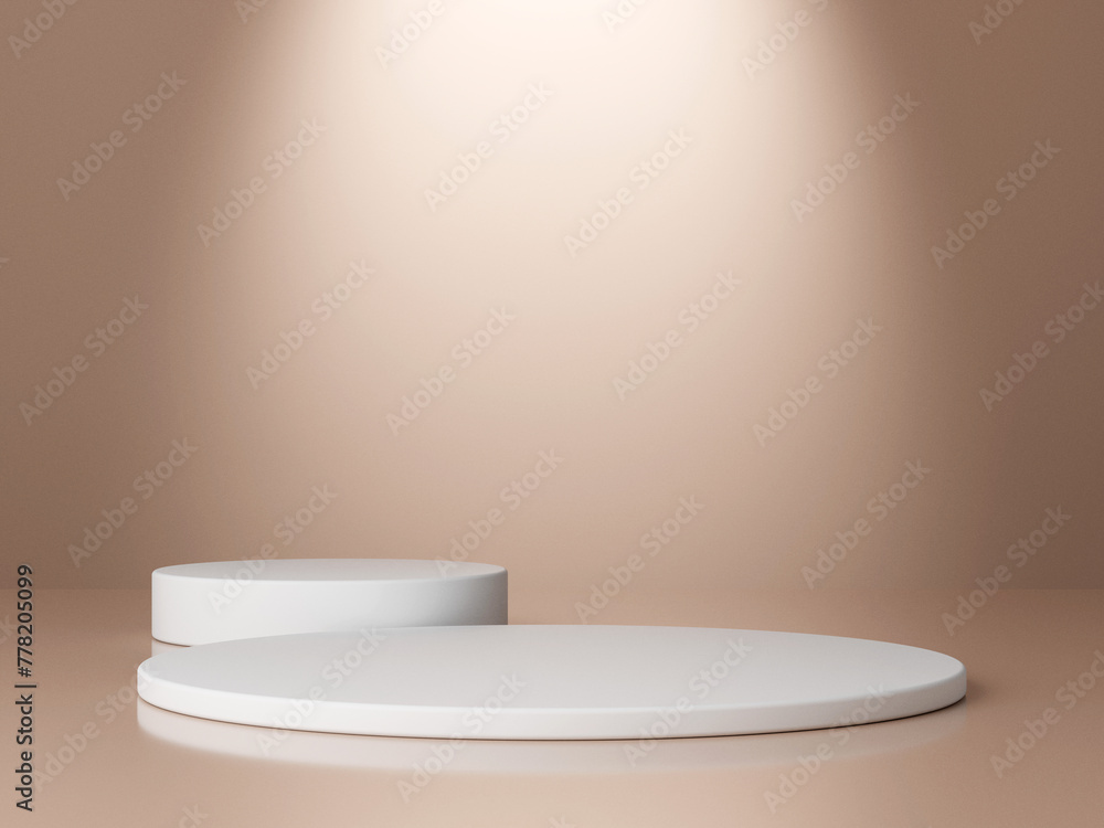Poster set of cylinder pedestal podium display, empty room background. abstract modern rendering 3d shape f