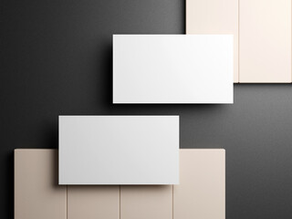 Blank white 3d business card template 3d render illustration for mock up and design presentation.