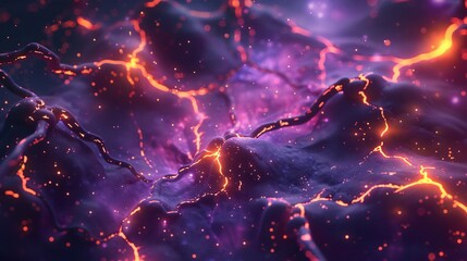Illustration of a neural network enhanced with AI technology each connection sparking with stardust set against a backdrop of nebulae and star fields - obrazy, fototapety, plakaty