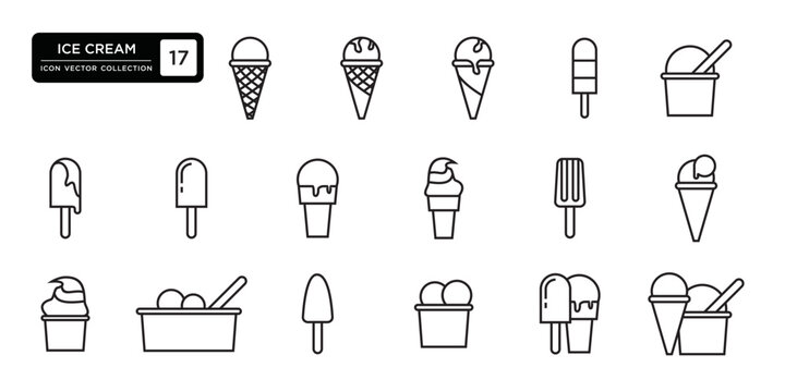 ice cream icon collection, vector icon templates editable and resizable