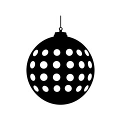 Simple disco ball isolated black icon.