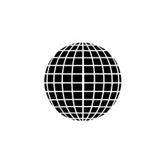 Simple disco ball isolated black icon.