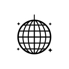 Simple disco ball isolated black icon.