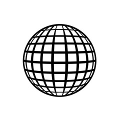 Simple disco ball isolated black icon.
