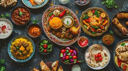 A traditional Middle Eastern lunch spread, perfect for Ramadan Iftar