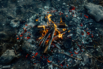 Obraz premium Bright red maple leaf on wet street with raindrops, symbolizing autumn or change of seasons.