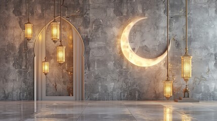 An evocative image capturing the moment of the Ramadan moon sighting - obrazy, fototapety, plakaty
