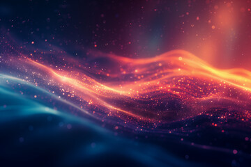 Blue and orange waves abstract glitter background wallpaper