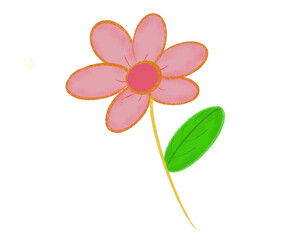 Simple pink Flower illustration