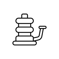 Jack screw outline icons, minimalist vector illustration ,simple transparent graphic element .Isolated on white background