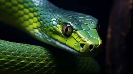 Obraz premium close up of a green snake