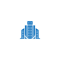 USB city buildings logo design.