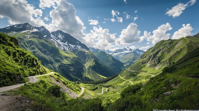 Beautiful natural mountain views .AI generated image