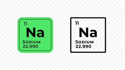 Sodium, chemical element of the periodic table vector design