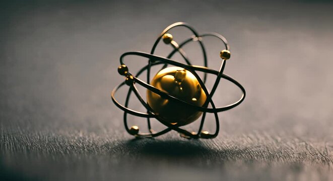 Atom with protons and neutrons.