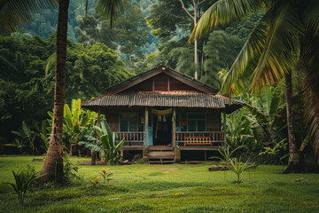 Fototapeta premium An isolated Malay traditional house