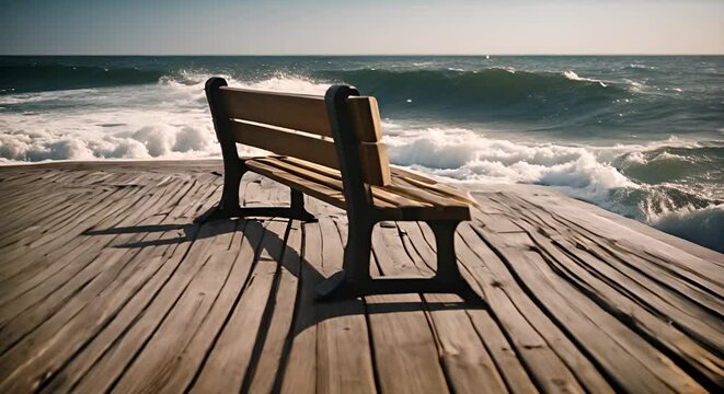 Bench with views of the beach.