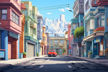 Obraz premium Illustrated city blocks, city blocks, illustrated blocks, vity blocks for urban living