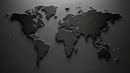 Black and white world map outline