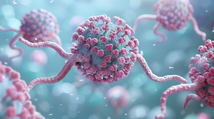 Human papillomaviruses HPV, viruses uterus cervical cancer virus concept - obrazy, fototapety, plakaty