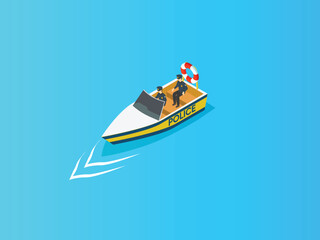 Water police coast guard ship