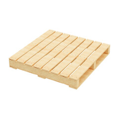 Wooden Pallet for Kraft Boxes Mockup 3D Render on Transparent Background