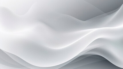 Minimalist art with flowing white waves