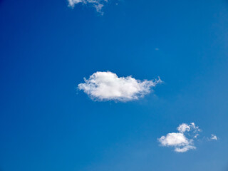 Cumulus clouds in the sky. Fluffy cloud shapes