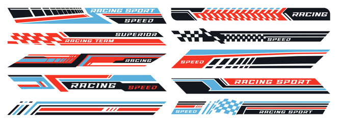 Naklejka premium Racing team colorful set stickers