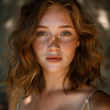 Woman With Freckled Hair and Skin