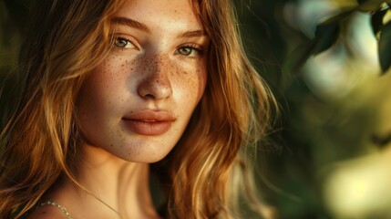 Close Up of Woman With Freckles on Face