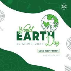 A green poster with a World Earth Day social media post template