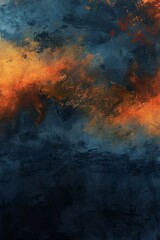 A new blue abstract grunge texture paint background in a style that merges light cyan and dark amber hues, and apocalypse landscape.