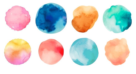 Colorful collection of abstract watercolor shapes