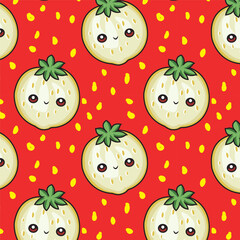 cute white fruit seamless pattern background abstract for kids fashion