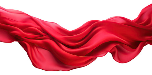 Floating elegant red fabric, cut out