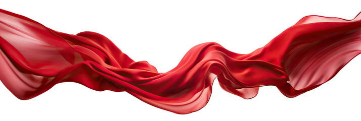 Floating elegant red fabric, cut out