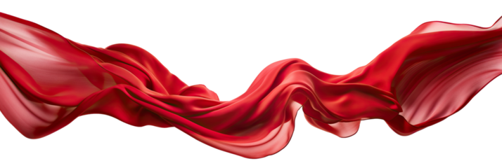 Floating elegant red fabric, cut out