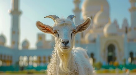 Goat Qurban Eid al adha mubarak festival islamic background Generated with Ai Tools