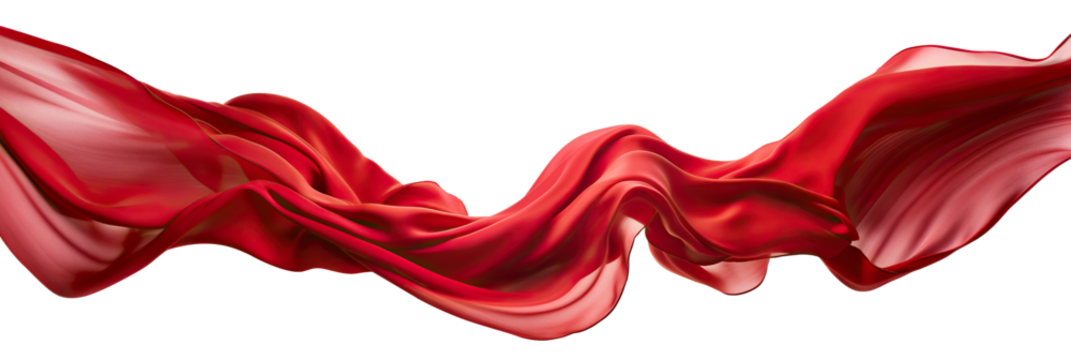 Floating elegant red fabric, cut out