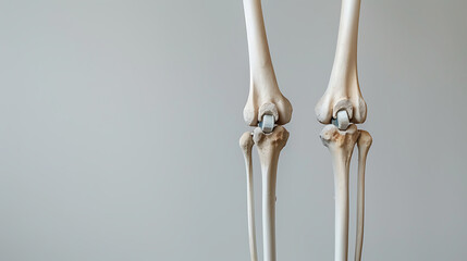 Human Skeleton Tibia and Fibula Bone Anatomy with space for text background. generative ai