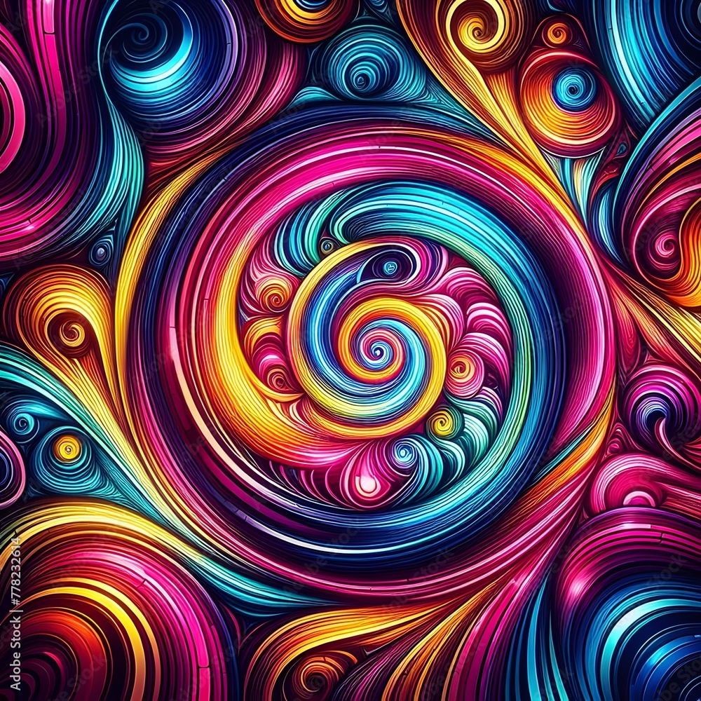 Aufkleber seamless abstract background with colorful swirls. vector illustration generative by ai