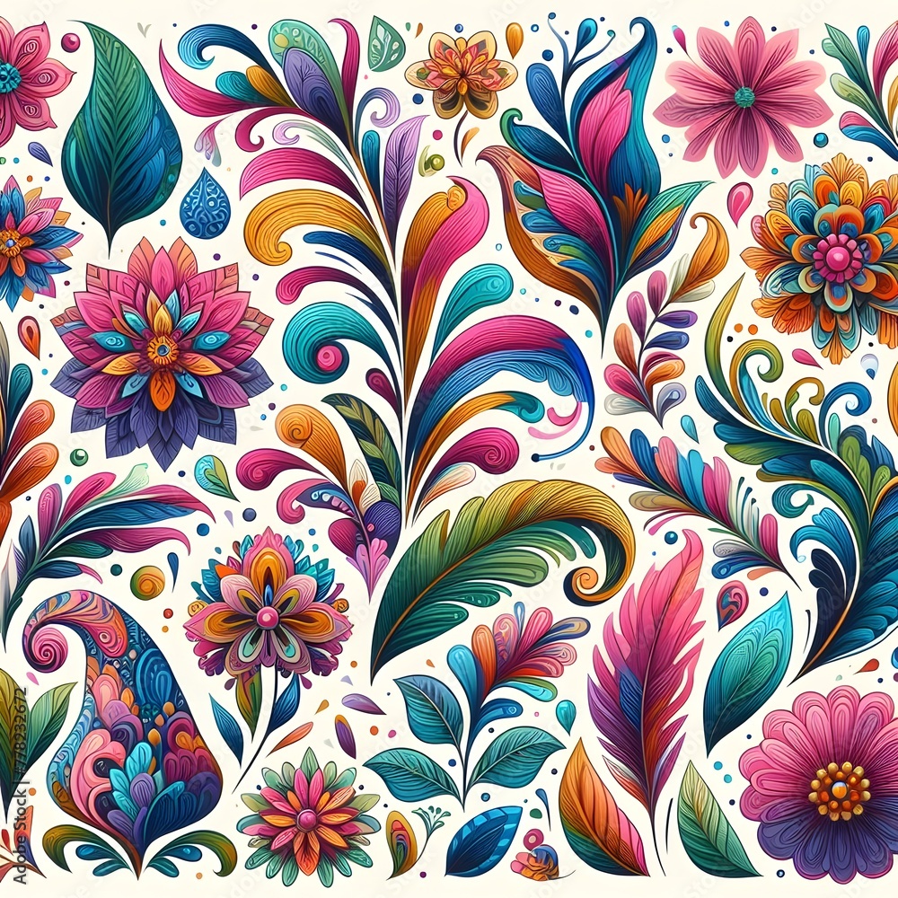 Aufkleber seamless abstract background with colorful swirls. vector illustration generative by ai