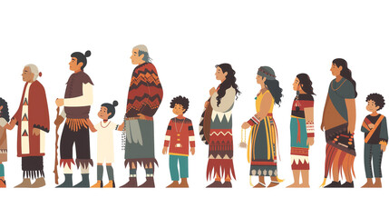 Obraz premium Indigenous Family Gathering, Warm Image Capturing Moments of Connection and Cultural Celebration