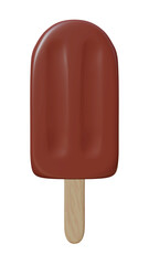 Iced chocolate popsicle, without packaging.