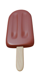 Iced chocolate popsicle, without packaging.