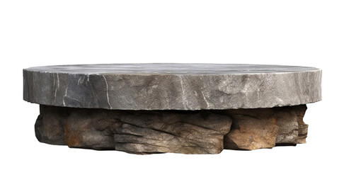 Fototapeta premium Flat rock podium for product display, cut out