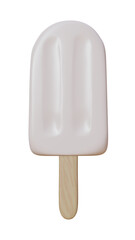 Iced coconut popsicle, without packaging.