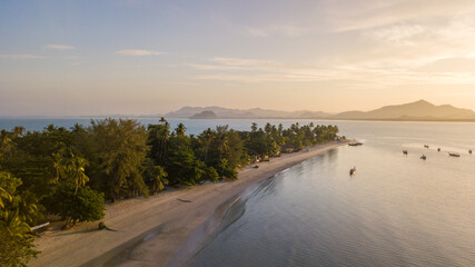 aerial view of koh mook or muk island in morning.It is a small idyllic island in the Andaman Sea